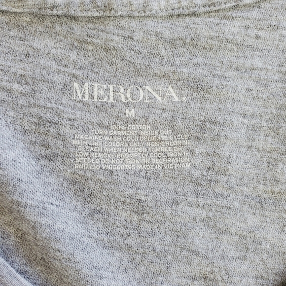 1172 * Merona Beaded Scoop Neckline Tee Gray Size M - Picture 3 of 7